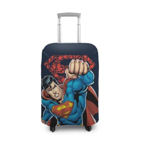 Чехол для чемодана 3D с принтом Superman в Новосибирске, 86% полиэфир, 14% спандекс | двустороннее нанесение принта, прорези для ручек и колес | clark kent | shtatjl | superman | кларк кент | супермен | супермэн