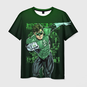 Мужская футболка 3D с принтом Green Lantern в Новосибирске, 100% полиэфир | прямой крой, круглый вырез горловины, длина до линии бедер | dc | dc comics | green lantern | shtatjl | зеленый фонарь