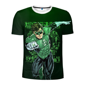 Мужская футболка 3D спортивная с принтом Green Lantern в Новосибирске, 100% полиэстер с улучшенными характеристиками | приталенный силуэт, круглая горловина, широкие плечи, сужается к линии бедра | dc | dc comics | green lantern | shtatjl | зеленый фонарь