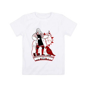 Детская футболка хлопок с принтом Сварог небесный Кузнец в Новосибирске, 100% хлопок | круглый вырез горловины, полуприлегающий силуэт, длина до линии бедер | кирин | родноверы | родные боги | сварог | славяне