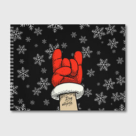 Альбом для рисования с принтом Рок Дед Мороз в Новосибирске, 100% бумага
 | матовая бумага, плотность 200 мг. | happy new year | santa | дед мороз | каникулы | мороз | новогодний свитер | новый год | оливье | праздник | рождество | санта клаус | свитер новогодний | снег | снегурочка | снежинки