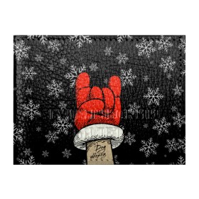 Обложка для студенческого билета с принтом Рок Дед Мороз в Новосибирске, натуральная кожа | Размер: 11*8 см; Печать на всей внешней стороне | Тематика изображения на принте: happy new year | santa | дед мороз | каникулы | мороз | новогодний свитер | новый год | оливье | праздник | рождество | санта клаус | свитер новогодний | снег | снегурочка | снежинки