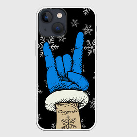Чехол для iPhone 13 mini с принтом Рок Снегурочка в Новосибирске,  |  | happy new year | santa | дед мороз | каникулы | мороз | новогодний свитер | новый год | оливье | праздник | рождество | санта клаус | свитер новогодний | снег | снегурочка | снежинки