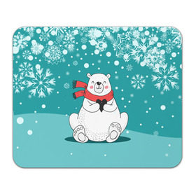 Коврик для мышки прямоугольный с принтом North bear в Новосибирске, натуральный каучук | размер 230 х 185 мм; запечатка лицевой стороны | happy new year | santa | дед мороз | каникулы | мороз | новогодний свитер | новый год | оливье | праздник | рождество | санта клаус | свитер новогодний | снег | снегурочка | снежинки