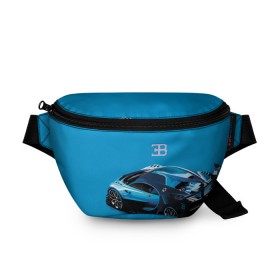 Поясная сумка 3D с принтом Bugatti в Новосибирске, 100% полиэстер | плотная ткань, ремень с регулируемой длиной, внутри несколько карманов для мелочей, основное отделение и карман с обратной стороны сумки застегиваются на молнию | bugatti | car | italy | motorsport | prestige | автомобиль | автоспорт | бугатти | италия | престиж