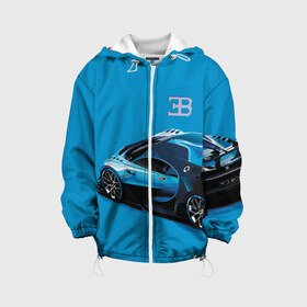 Детская куртка 3D с принтом Bugatti в Новосибирске, 100% полиэстер | застежка — молния, подол и капюшон оформлены резинкой с фиксаторами, по бокам — два кармана без застежек, один потайной карман на груди, плотность верхнего слоя — 90 г/м2; плотность флисового подклада — 260 г/м2 | Тематика изображения на принте: bugatti | car | italy | motorsport | prestige | автомобиль | автоспорт | бугатти | италия | престиж