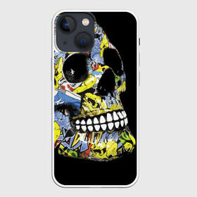 Чехол для iPhone 13 mini с принтом Graffiti в Новосибирске,  |  | color | fashion | graffiti | grin | jaw | orbits | skull | teeth | глазницы | граффити | зубы | мода | оскал | цвет | череп