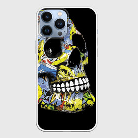 Чехол для iPhone 13 Pro Max с принтом Graffiti в Новосибирске,  |  | color | fashion | graffiti | grin | jaw | orbits | skull | teeth | глазницы | граффити | зубы | мода | оскал | цвет | череп