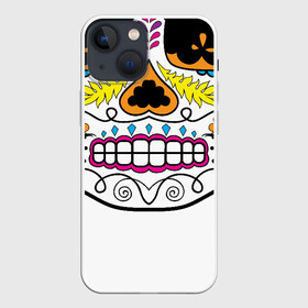 Чехол для iPhone 13 mini с принтом Мексиканский череп   Skull в Новосибирске,  |  | calavera | day of the dead | dia de los muertos | halloween | skull | sugar skull | готика | день мертвых | колдовство | мексиканский череп | мистика | подарок | сахарный череп | цветы | череп