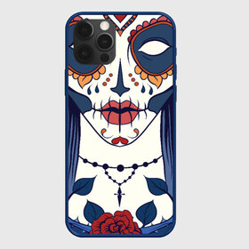 Чехол для iPhone 12 Pro Max с принтом Мексиканский сахарный череп в Новосибирске, Силикон |  | day of the dead | dia de los muertos | gothic | halloween | skull | sugar skull | готика | день мертвых | женский череп | мексиканский череп | мистика | подарок | сахарный череп | хэллоуин