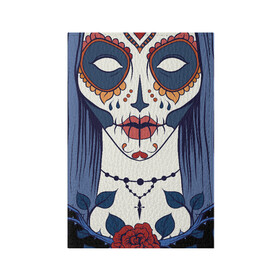 Обложка для паспорта матовая кожа с принтом Мексиканский сахарный череп в Новосибирске, натуральная матовая кожа | размер 19,3 х 13,7 см; прозрачные пластиковые крепления | Тематика изображения на принте: day of the dead | dia de los muertos | gothic | halloween | skull | sugar skull | готика | день мертвых | женский череп | мексиканский череп | мистика | подарок | сахарный череп | хэллоуин