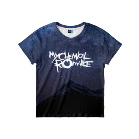 Детская футболка 3D с принтом My Chemical Romance в Новосибирске, 100% гипоаллергенный полиэфир | прямой крой, круглый вырез горловины, длина до линии бедер, чуть спущенное плечо, ткань немного тянется | 
