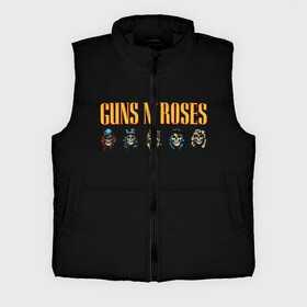 Мужской жилет утепленный 3D с принтом Guns n roses в Новосибирске,  |  | axl rose | geffen records | gnr | guns | rock | roses | slash | гансы | пистолеты | розы | рок | слеш | эксл роуз