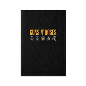 Обложка для паспорта матовая кожа с принтом Guns n roses  в Новосибирске, натуральная матовая кожа | размер 19,3 х 13,7 см; прозрачные пластиковые крепления | axl rose | geffen records | gnr | guns | rock | roses | slash | гансы | пистолеты | розы | рок | слеш | эксл роуз
