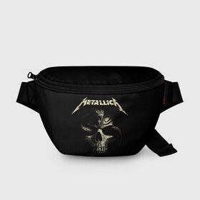 Поясная сумка 3D с принтом Metallica в Новосибирске, 100% полиэстер | плотная ткань, ремень с регулируемой длиной, внутри несколько карманов для мелочей, основное отделение и карман с обратной стороны сумки застегиваются на молнию | heavy metal | metal | metallica | гитара | группы | метал | металлика | музыка | рок | трэш метал | хєви метал