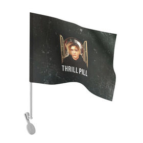Флаг для автомобиля с принтом THRILL PILL - Грустная Песня в Новосибирске, 100% полиэстер | Размер: 30*21 см | fuelle | logo | music | noir | pil | pill | rap | raper | symbol | thril | thrill | tril | trill | дамб | лого | музыка | пил | пилл | рэп | рэппер | сам | символ | трил | трилл | тхрил | тхрилл | фотографии | щит