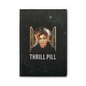 Обложка для автодокументов с принтом THRILL PILL - Грустная Песня в Новосибирске, натуральная кожа |  размер 19,9*13 см; внутри 4 больших “конверта” для документов и один маленький отдел — туда идеально встанут права | Тематика изображения на принте: fuelle | logo | music | noir | pil | pill | rap | raper | symbol | thril | thrill | tril | trill | дамб | лого | музыка | пил | пилл | рэп | рэппер | сам | символ | трил | трилл | тхрил | тхрилл | фотографии | щит