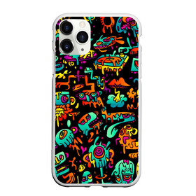 Чехол для iPhone 11 Pro Max матовый с принтом Multicolored Doodle в Новосибирске, Силикон |  | Тематика изображения на принте: 