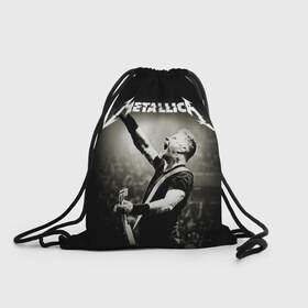Рюкзак-мешок 3D с принтом Metallica в Новосибирске, 100% полиэстер | плотность ткани — 200 г/м2, размер — 35 х 45 см; лямки — толстые шнурки, застежка на шнуровке, без карманов и подкладки | heavy metal | metal | metallica | гитара | группы | метал | металлика | музыка | рок | трэш метал | хєви метал