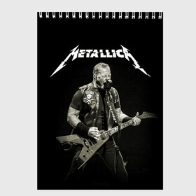 Скетчбук с принтом Metallica в Новосибирске, 100% бумага
 | 48 листов, плотность листов — 100 г/м2, плотность картонной обложки — 250 г/м2. Листы скреплены сверху удобной пружинной спиралью | heavy metal | metal | metallica | гитара | группы | метал | металлика | музыка | рок | трэш метал | хєви метал