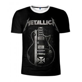 Мужская футболка 3D спортивная с принтом Metallica в Новосибирске, 100% полиэстер с улучшенными характеристиками | приталенный силуэт, круглая горловина, широкие плечи, сужается к линии бедра | heavy metal | metal | metallica | гитара | группы | метал | металлика | музыка | рок | трэш метал | хєви метал