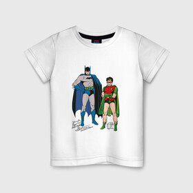Детская футболка хлопок с принтом Batman and Robin в Новосибирске, 100% хлопок | круглый вырез горловины, полуприлегающий силуэт, длина до линии бедер | arkham asylum | batman | batman and joker | batman and robin | detective batman | detective comics | shtatbat