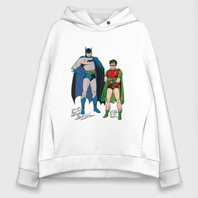 Женское худи Oversize хлопок с принтом Batman and Robin в Новосибирске, френч-терри — 70% хлопок, 30% полиэстер. Мягкий теплый начес внутри —100% хлопок | боковые карманы, эластичные манжеты и нижняя кромка, капюшон на магнитной кнопке | arkham asylum | batman | batman and joker | batman and robin | detective batman | detective comics | shtatbat