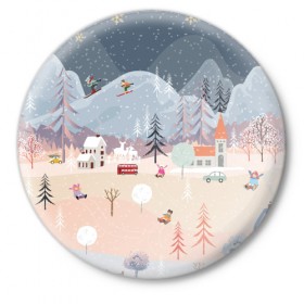 Значок с принтом Новогодние каникулы в Новосибирске,  металл | круглая форма, металлическая застежка в виде булавки | Тематика изображения на принте: 2020 | елка | елки | елочные игрушки | зима | зимняя | игрушки | мороз | новогодняя | новый год | новый год 2020 | рождество | рябина | снег | холод
