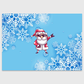 Поздравительная открытка с принтом Дед Мороз в Новосибирске, 100% бумага | плотность бумаги 280 г/м2, матовая, на обратной стороне линовка и место для марки
 | в подарок | дед мороз | зима | новогодние | новый год | подарок | рождество | с новым годом | снег | снежинки