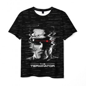 Мужская футболка 3D с принтом The Terminator в Новосибирске, 100% полиэфир | прямой крой, круглый вырез горловины, длина до линии бедер | arnold | connor | john | robot | schwarzenegger | skynet | t 800 | terminator | арнольд | джон | коннор | ликвидатор | небесная | робот | сеть | скайнет | терминатор | шварценеггер