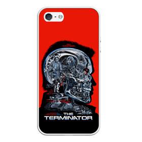 Чехол для iPhone 5/5S матовый с принтом The Terminator в Новосибирске, Силикон | Область печати: задняя сторона чехла, без боковых панелей | arnold | connor | john | robot | schwarzenegger | skynet | t 800 | terminator | арнольд | джон | коннор | ликвидатор | небесная | робот | сеть | скайнет | терминатор | шварценеггер