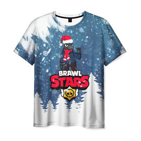 Мужская футболка 3D с принтом Новогодний Brawl Stars Crow в Новосибирске, 100% полиэфир | прямой крой, круглый вырез горловины, длина до линии бедер | 2020 | brawl | brawl stars | christmas | crow | new year | stars | бравл старс | брол старс | ворон | кроу | новогодний | новый год | рождество