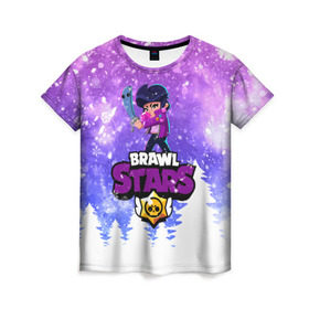 Женская футболка 3D с принтом Новогодний Brawl Stars Bibi в Новосибирске, 100% полиэфир ( синтетическое хлопкоподобное полотно) | прямой крой, круглый вырез горловины, длина до линии бедер | 2020 | bibi | brawl | brawl stars | christmas | new year | stars | биби | бравл старс | брол старс | новогодний | новый год | рождество