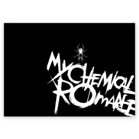 Поздравительная открытка с принтом My Chemical Romance в Новосибирске, 100% бумага | плотность бумаги 280 г/м2, матовая, на обратной стороне линовка и место для марки
 | gerard way | mcr | my chemical romance | альтернативный | группа | джерард уэй | май кемикал романс | мкр | мой химический роман | мхр | мцр | панк | поп | поппанк | рок | рэй торо