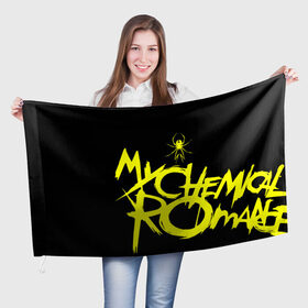 Флаг 3D с принтом My Chemical Romance в Новосибирске, 100% полиэстер | плотность ткани — 95 г/м2, размер — 67 х 109 см. Принт наносится с одной стороны | 