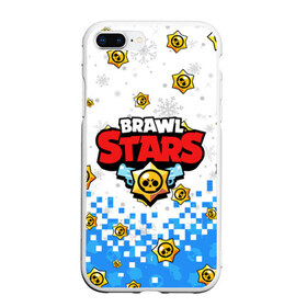 Чехол для iPhone 7Plus/8 Plus матовый с принтом НОВОГОДНИЙ BRAWL STARS в Новосибирске, Силикон | Область печати: задняя сторона чехла, без боковых панелей | 8 bit | 8 бит. | 8bit | brawl stars | brawl stars новогодний | colt | crow | leon | penny | poco | shelly | spike | wanted | брав | бравл старс | звезды | леон | новый год | старс