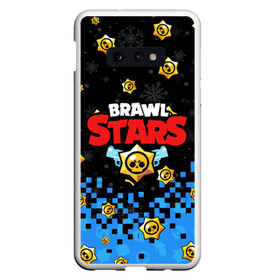 Чехол для Samsung S10E с принтом НОВОГОДНИЙ BRAWL STARS в Новосибирске, Силикон | Область печати: задняя сторона чехла, без боковых панелей | 8 bit | 8 бит. | 8bit | brawl stars | brawl stars новогодний | colt | crow | leon | penny | poco | shelly | spike | wanted | брав | бравл старс | звезды | леон | новый год | старс