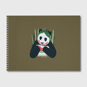 Альбом для рисования с принтом Panda в Новосибирске, 100% бумага
 | матовая бумага, плотность 200 мг. | animal | арбуз | бамбук | животное | панда