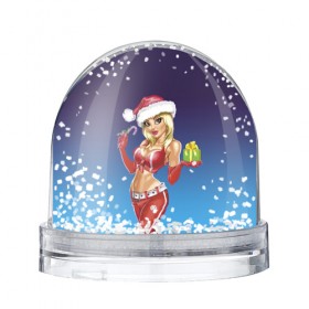 Снежный шар с принтом Снегурочка в Новосибирске, Пластик | Изображение внутри шара печатается на глянцевой фотобумаге с двух сторон | 