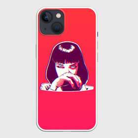 Чехол для iPhone 13 с принтом MIA GLITCH Gradient в Новосибирске,  |  | Тематика изображения на принте: pulp | pulp fiction | quentin tarantino | tarantino | квентин тарантино | кино | криминальное чтиво | тарантино | тарентино | торентино | торрентино | фильм | чтиво