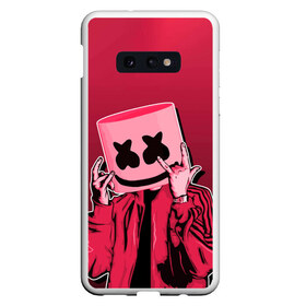 Чехол для Samsung S10E с принтом Marshmello Rock в Новосибирске, Силикон | Область печати: задняя сторона чехла, без боковых панелей | Тематика изображения на принте: dj | fortnitemarshmello | marshmello | music | rock | диджей | зефир | знаменитость | маршмэллоу | музыка | музыкант