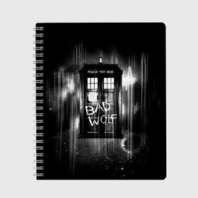 Тетрадь с принтом Doctor Who в Новосибирске, 100% бумага | 48 листов, плотность листов — 60 г/м2, плотность картонной обложки — 250 г/м2. Листы скреплены сбоку удобной пружинной спиралью. Уголки страниц и обложки скругленные. Цвет линий — светло-серый
 | bbc | dimension | dr who | jenna coleman | jodie whittaker | matt smith | relative | resolution | space | tardis | the doctor | time | галлифрей | джоди уиттакер | доктор кто | тардис