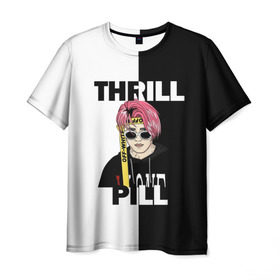 Мужская футболка 3D с принтом Thrill pill в Новосибирске, 100% полиэфир | прямой крой, круглый вырез горловины, длина до линии бедер | pill | thrill | thrill pill | пилл | тимур самедов | трилл | трилл пилл