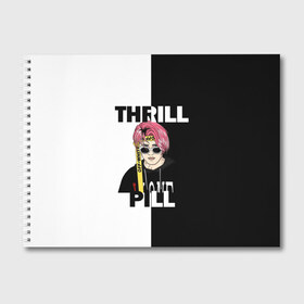 Альбом для рисования с принтом Thrill pill в Новосибирске, 100% бумага
 | матовая бумага, плотность 200 мг. | Тематика изображения на принте: pill | thrill | thrill pill | пилл | тимур самедов | трилл | трилл пилл