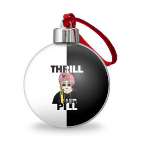 Ёлочный шар с принтом Thrill pill в Новосибирске, Пластик | Диаметр: 77 мм | Тематика изображения на принте: pill | thrill | thrill pill | пилл | тимур самедов | трилл | трилл пилл