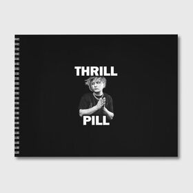 Альбом для рисования с принтом Thrill pill в Новосибирске, 100% бумага
 | матовая бумага, плотность 200 мг. | Тематика изображения на принте: pill | thrill | thrill pill | пилл | тимур самедов | трилл | трилл пилл