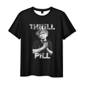 Мужская футболка 3D с принтом Thrill pill в Новосибирске, 100% полиэфир | прямой крой, круглый вырез горловины, длина до линии бедер | Тематика изображения на принте: pill | thrill | thrill pill | пилл | тимур самедов | трилл | трилл пилл