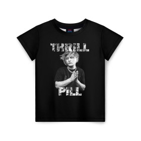 Детская футболка 3D с принтом Thrill pill в Новосибирске, 100% гипоаллергенный полиэфир | прямой крой, круглый вырез горловины, длина до линии бедер, чуть спущенное плечо, ткань немного тянется | Тематика изображения на принте: pill | thrill | thrill pill | пилл | тимур самедов | трилл | трилл пилл