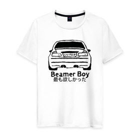 Мужская футболка хлопок с принтом Beamer boy в Новосибирске, 100% хлопок | прямой крой, круглый вырез горловины, длина до линии бедер, слегка спущенное плечо. | beamer | beamer boy | bmw | lil | lil peep | peep | rap
