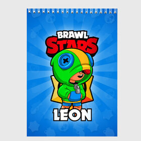 Скетчбук с принтом BRAWL STARS LEON в Новосибирске, 100% бумага
 | 48 листов, плотность листов — 100 г/м2, плотность картонной обложки — 250 г/м2. Листы скреплены сверху удобной пружинной спиралью | brawl stars | brawl stars leon | brawler | leon | бравл старз | бравлер | леон